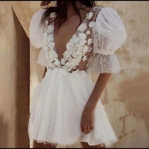 Puff sleeve short wedding/ reception dress!